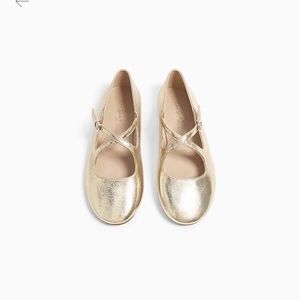 Zara Metallic Crossover Flats Kids